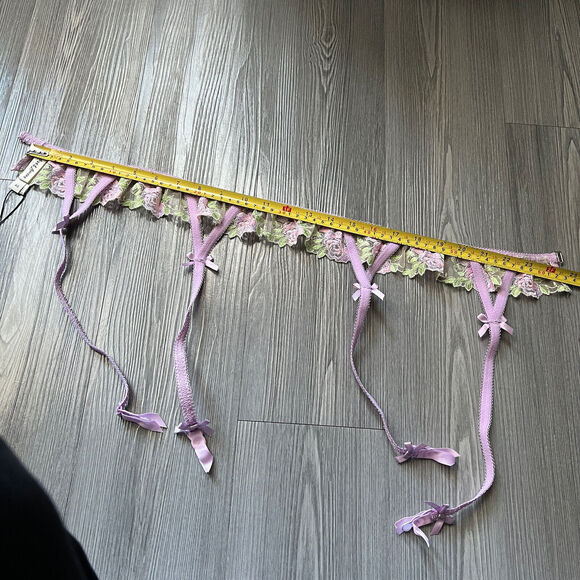For Love And Lemons Garter Belt Womens Extra Small Lilac Green Floral - Picture 8 of 8